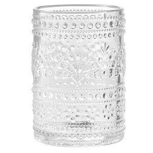 Set of 4 Pioneer Woman Channing Embossed Glass Tumbler Clear 11oz Vintage Design